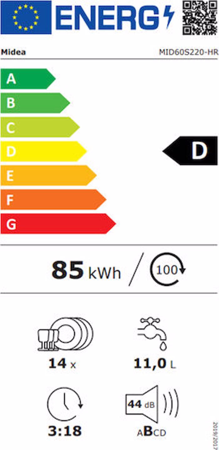 Midea MDWES1433DB-W Entoixizomeno Pluntirio Piaton 60cm - 3 ETIS EGuISI